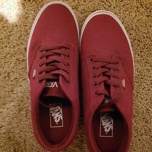 Brand new, never worn burgundy Vans!